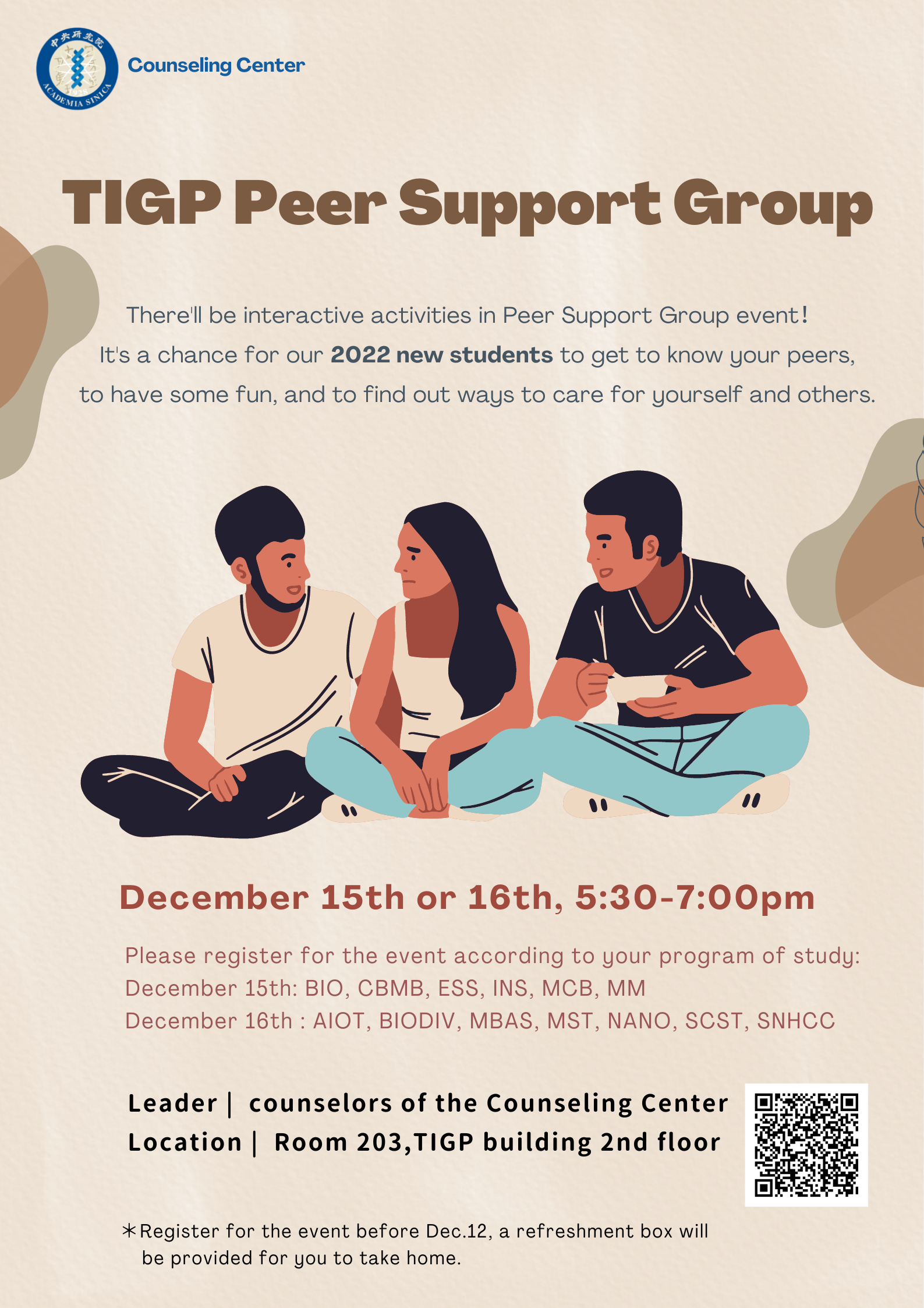 	TIGP Peer Support Group for New Students