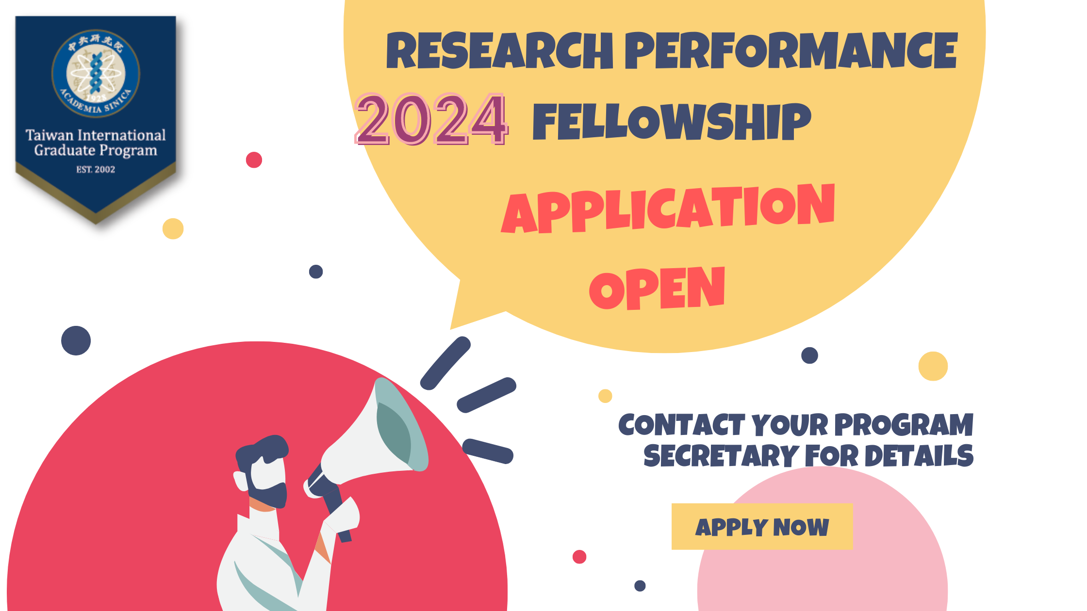 2024 TIGP Research Performance Fellowship application is now open!